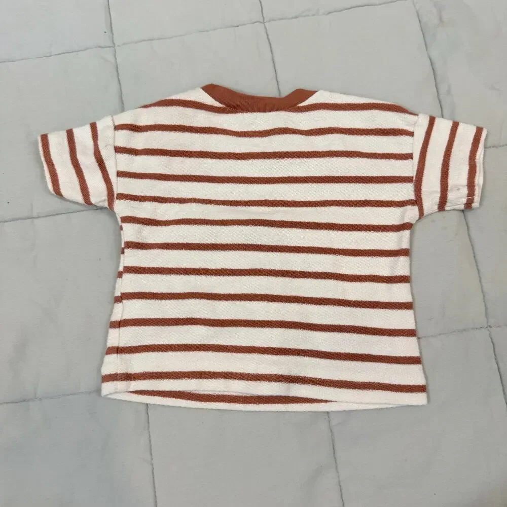 Carter's Brown Stripe T Shirt Top Textured Baby Boy 3 Months